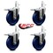 Service Caster 5'' Solid Polyurethane Swivel 7/16'' Stem Caster Set with Total Lock Brake, 4PK SCC-GRTTL20S514-SPUS-716138-4 - alternate 3